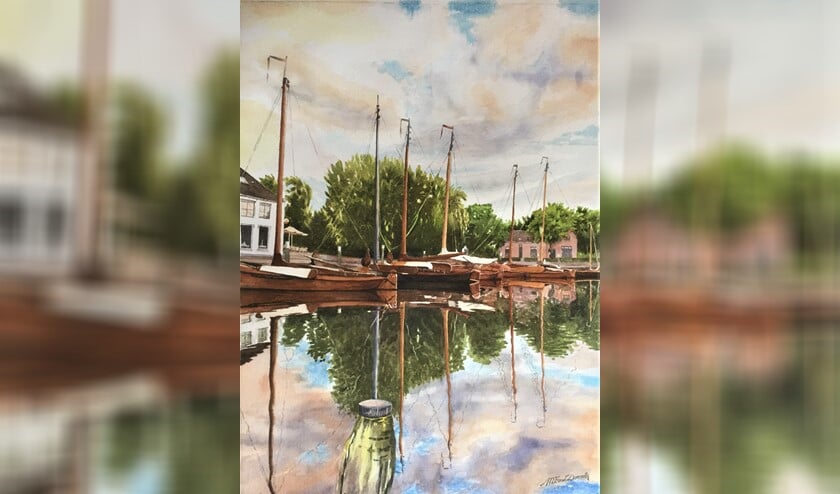 <p>De haven van Elburg is een van de werken van de kunstenares.</p>