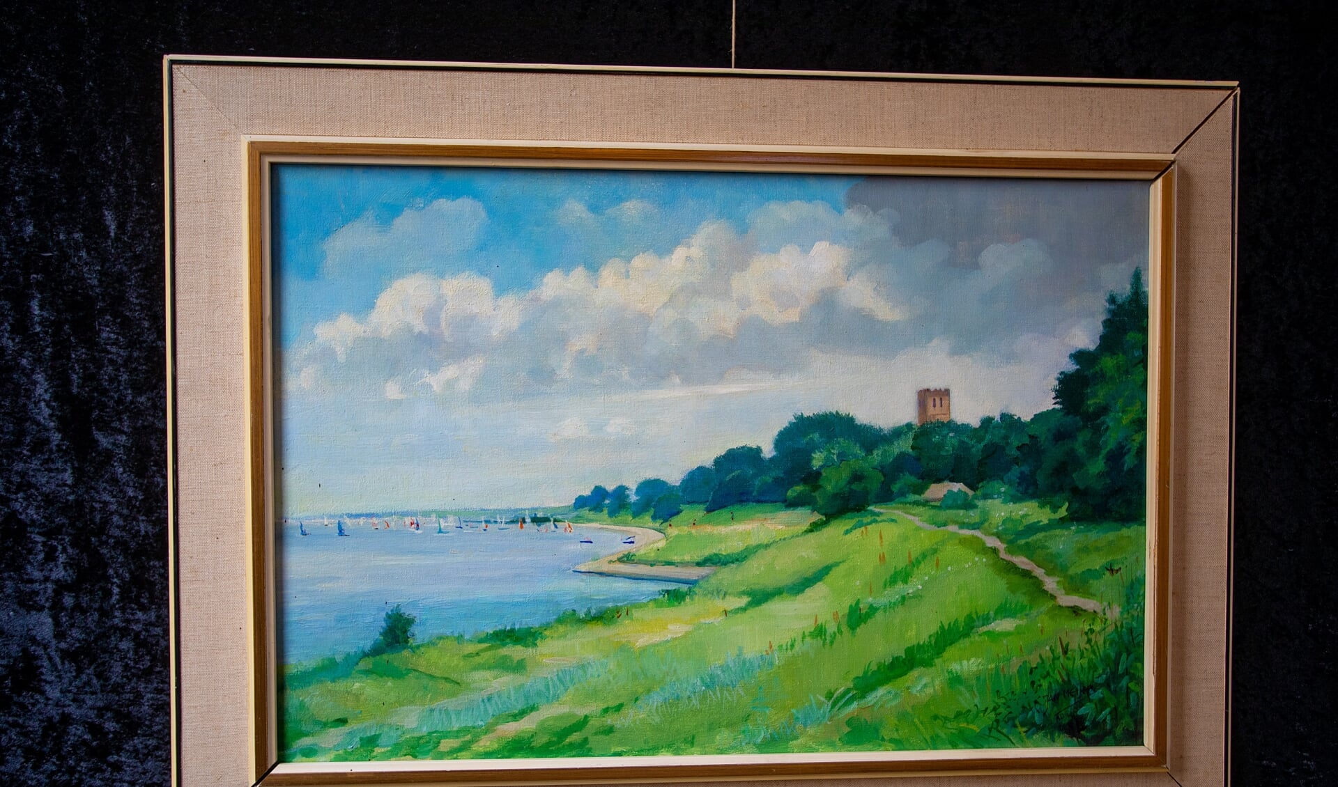 De drie schilderijen van Jan Meijer werden geveild voor 3.600 euro.