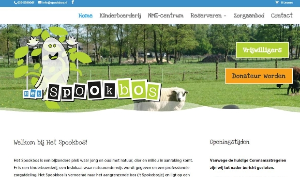 <p>De landingspagina van de nieuwe website van Het Spookbos.</p>