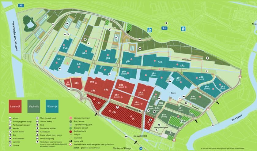 <p>Rechtsonder staat het Weespersluispark, in deze faseringskaart van de ontwikkelaars.</p>