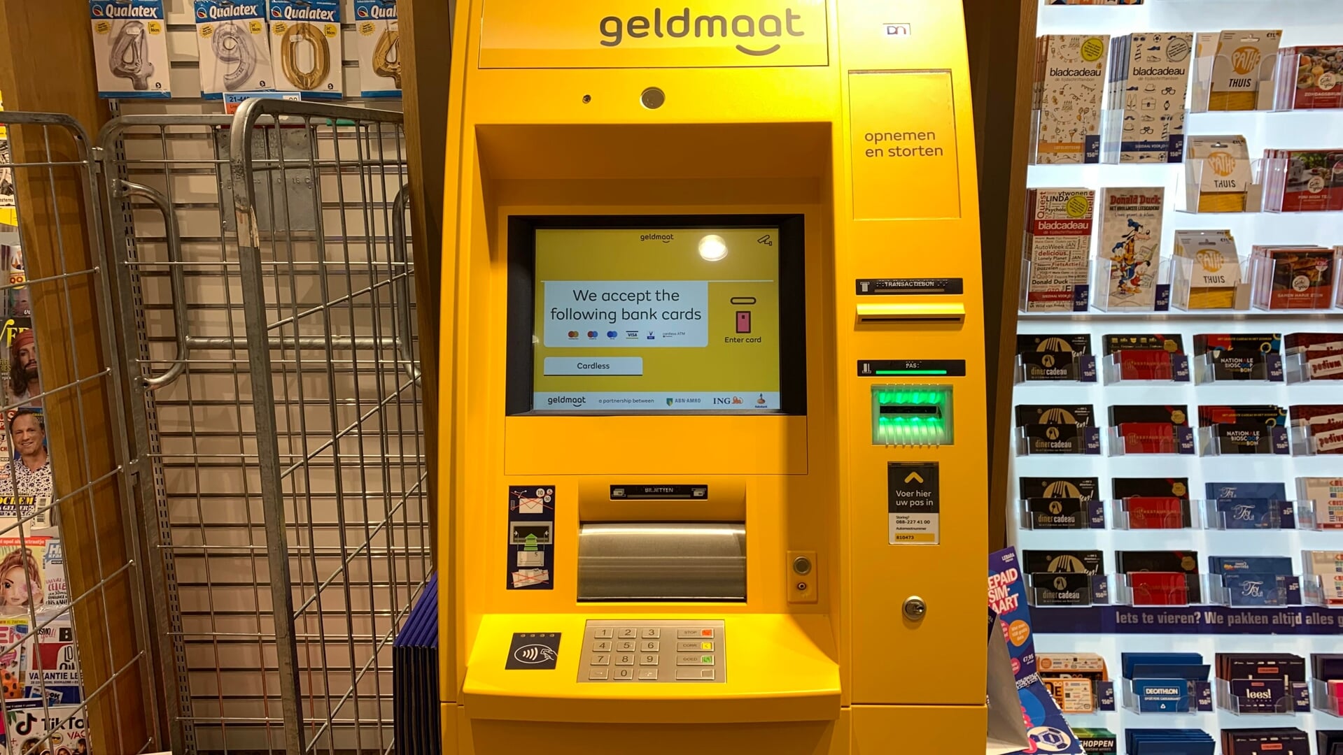 De geldautomaat in de zaak van Primera Koopmans.