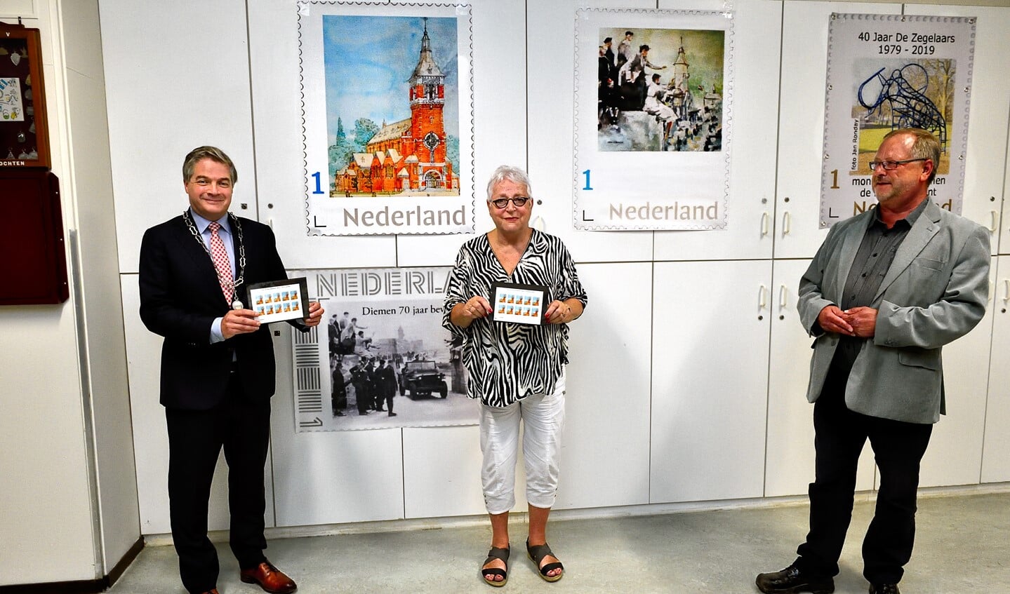 Burgemeester Erik Boog, Hanneke van Wel en Peter Prins.