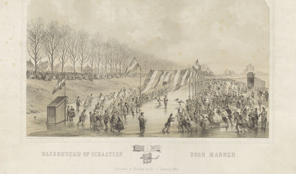 Hardrijderij op schaatsen door mannen, Dockum 7 januari 1864