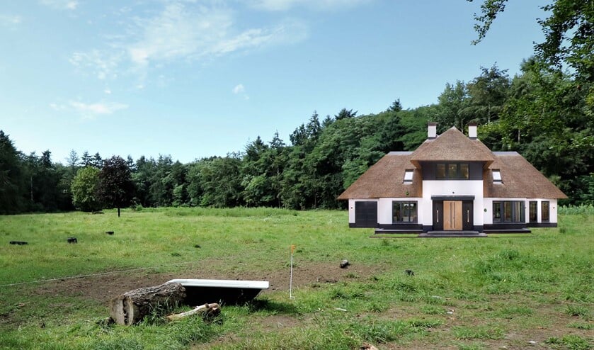 <p>De Vrienden van het Gooi maakte deze afbeelding van hoe De Kuil er met een landhuis uit zou zien.</p>