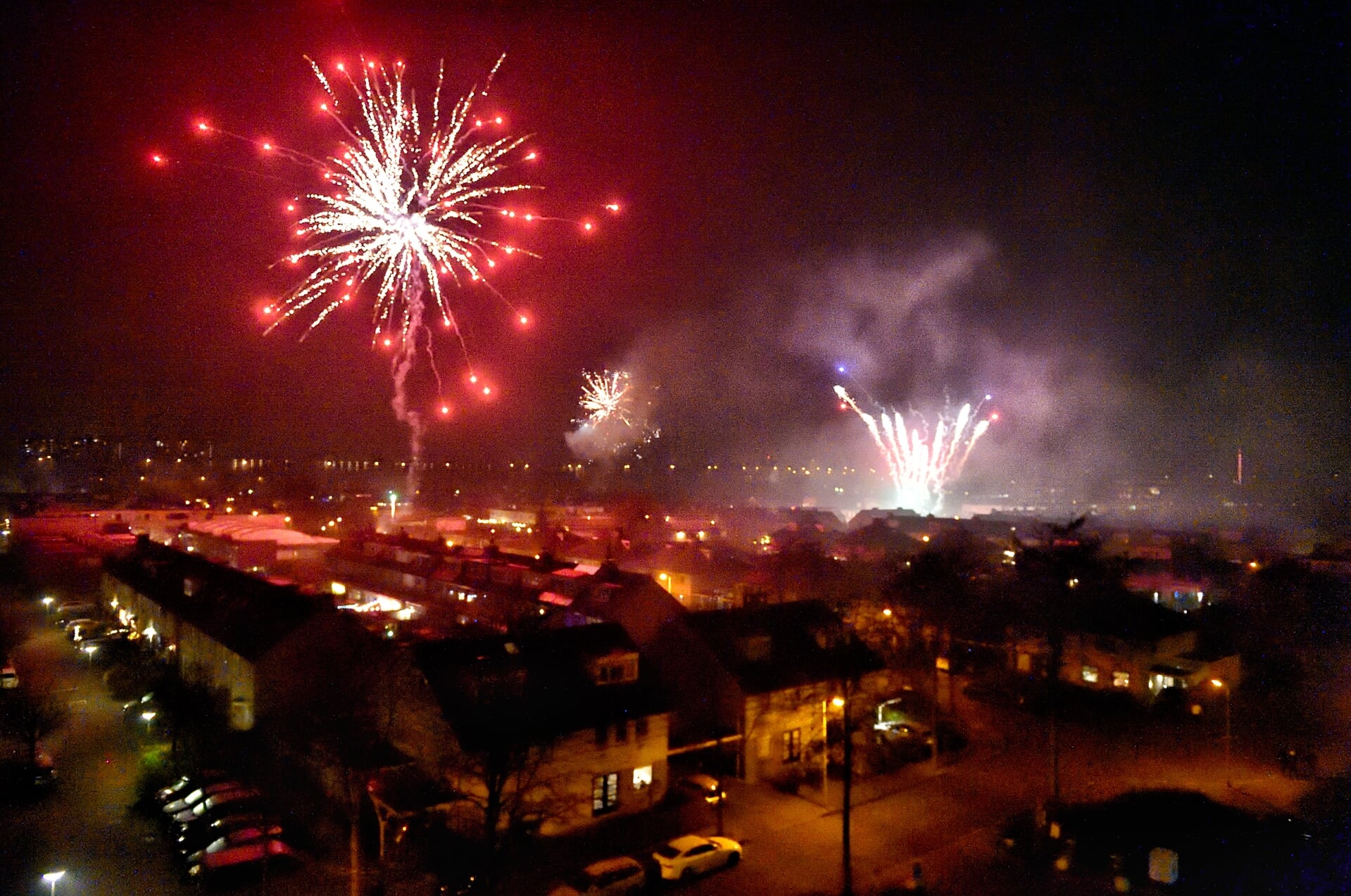 Vuurwerk boven Diemen-Noord.