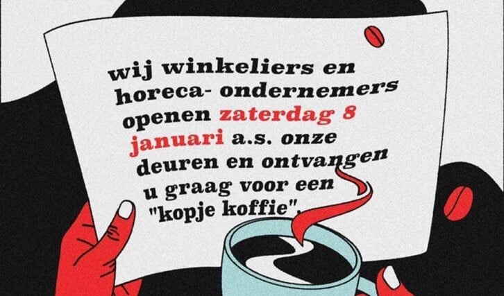 Het pamflet van Amsterdamse winkeliers, die de actie begonnen.
