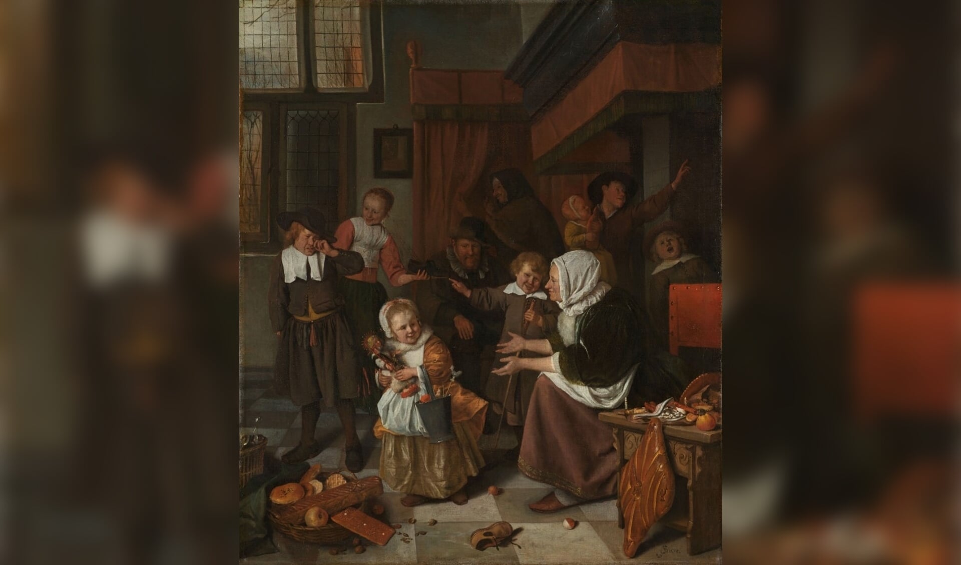 Schilderij Het Sint-Nicolaasfeest van Jan Steen.