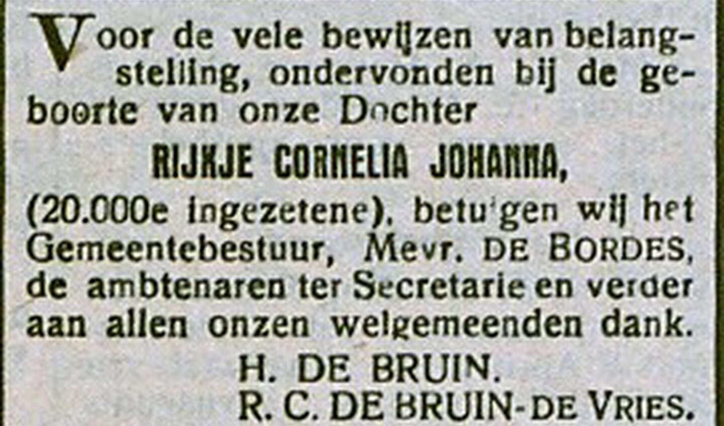 Advertentie in de Bussumsche Courant.