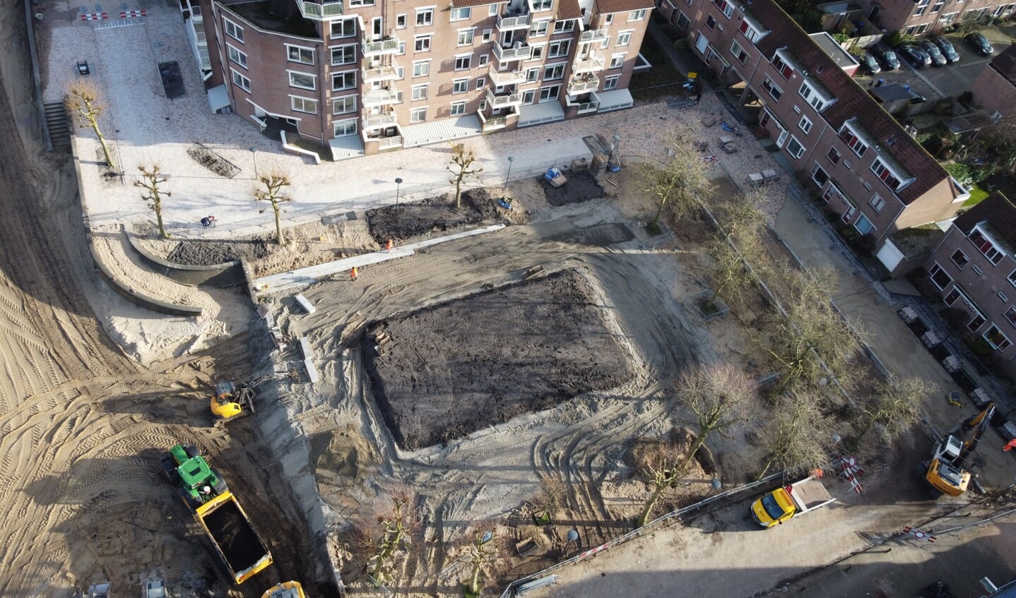 De werkzaamheden van boven gezien
