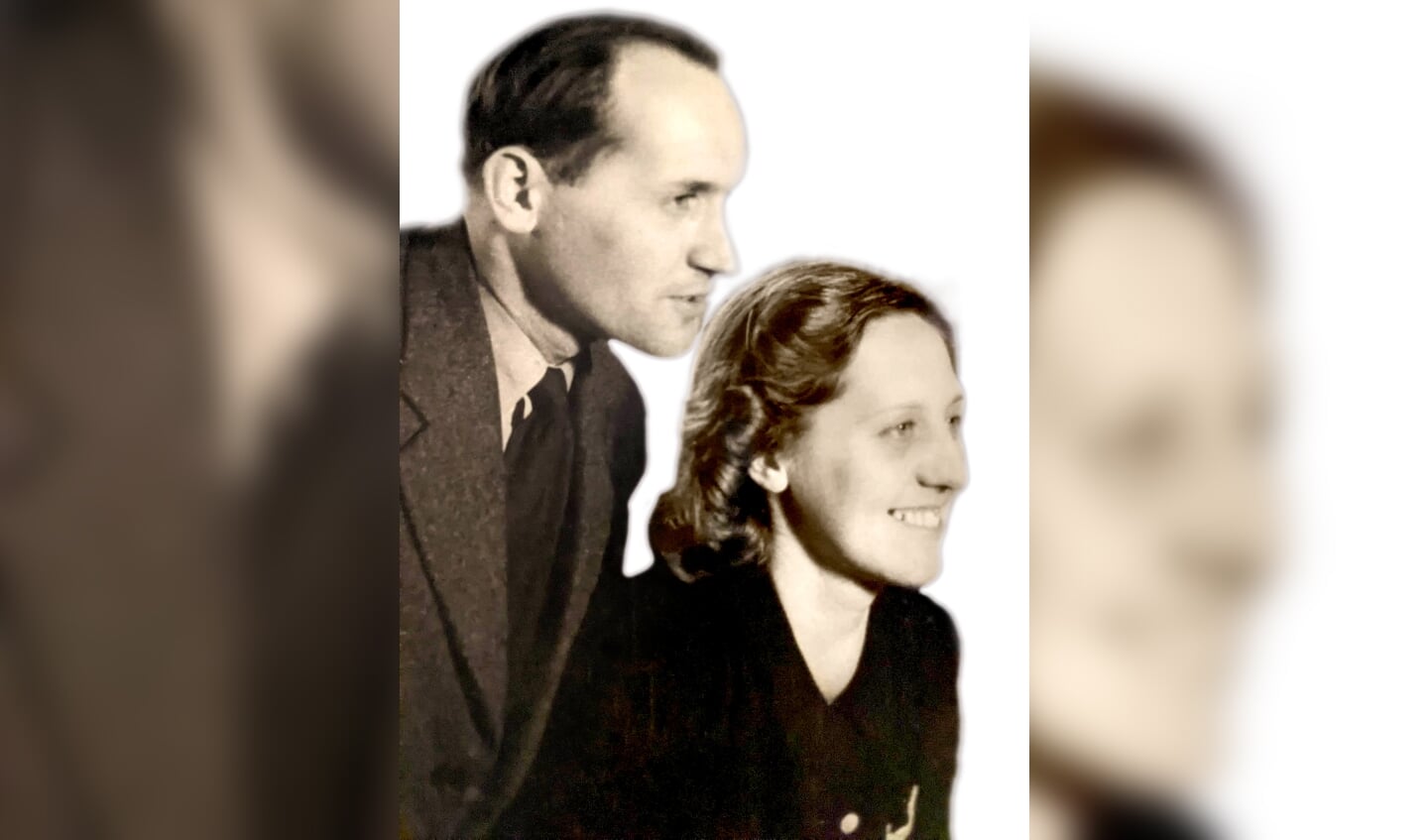 Op de herdenkingsplaquette zullen deze portretten van Annie en Bert Bochove prijken.