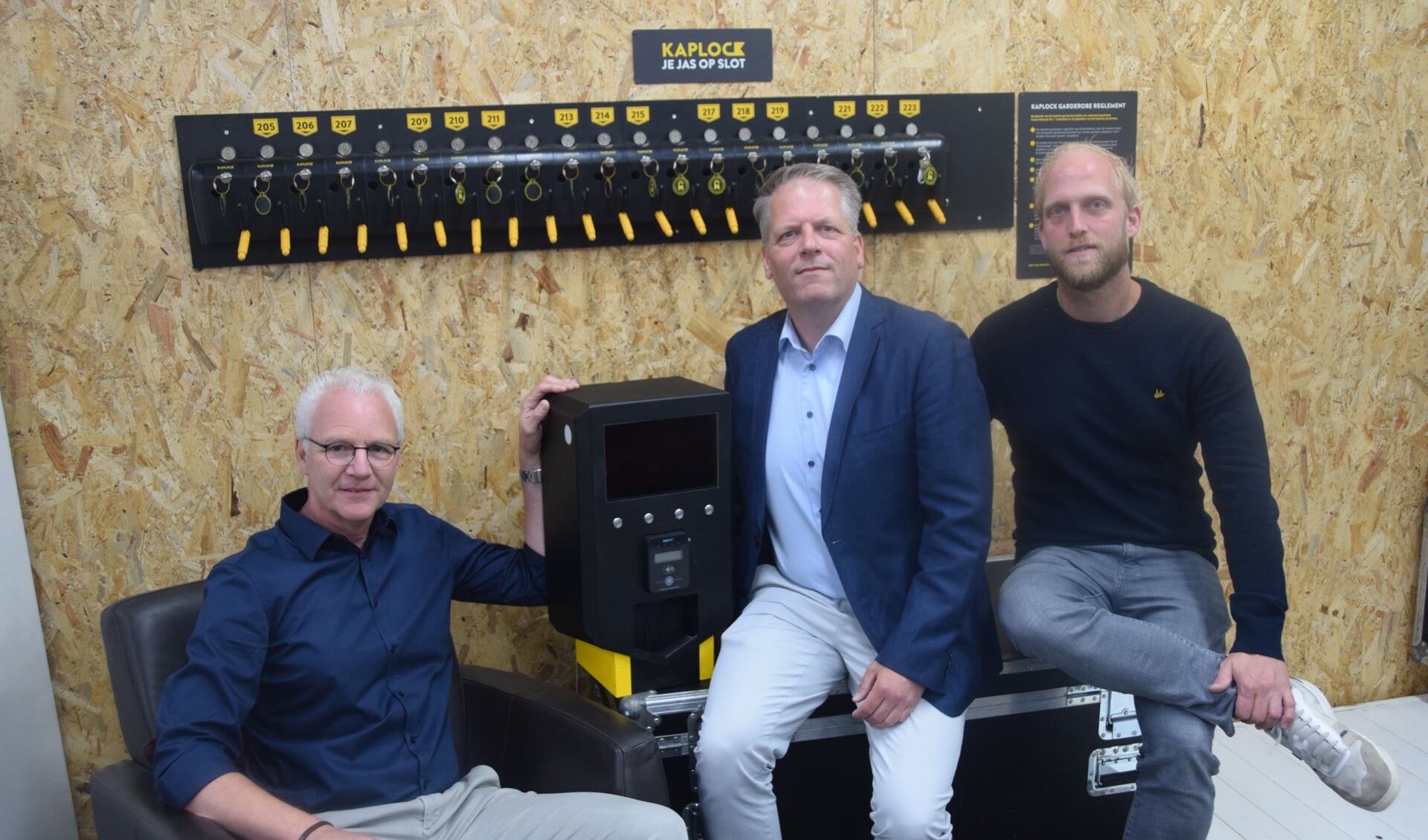 Etienne Lieverst, Bryan Schouwenaar en Maran Rauws (vlnr) geloven in het succes van de Kaplock.