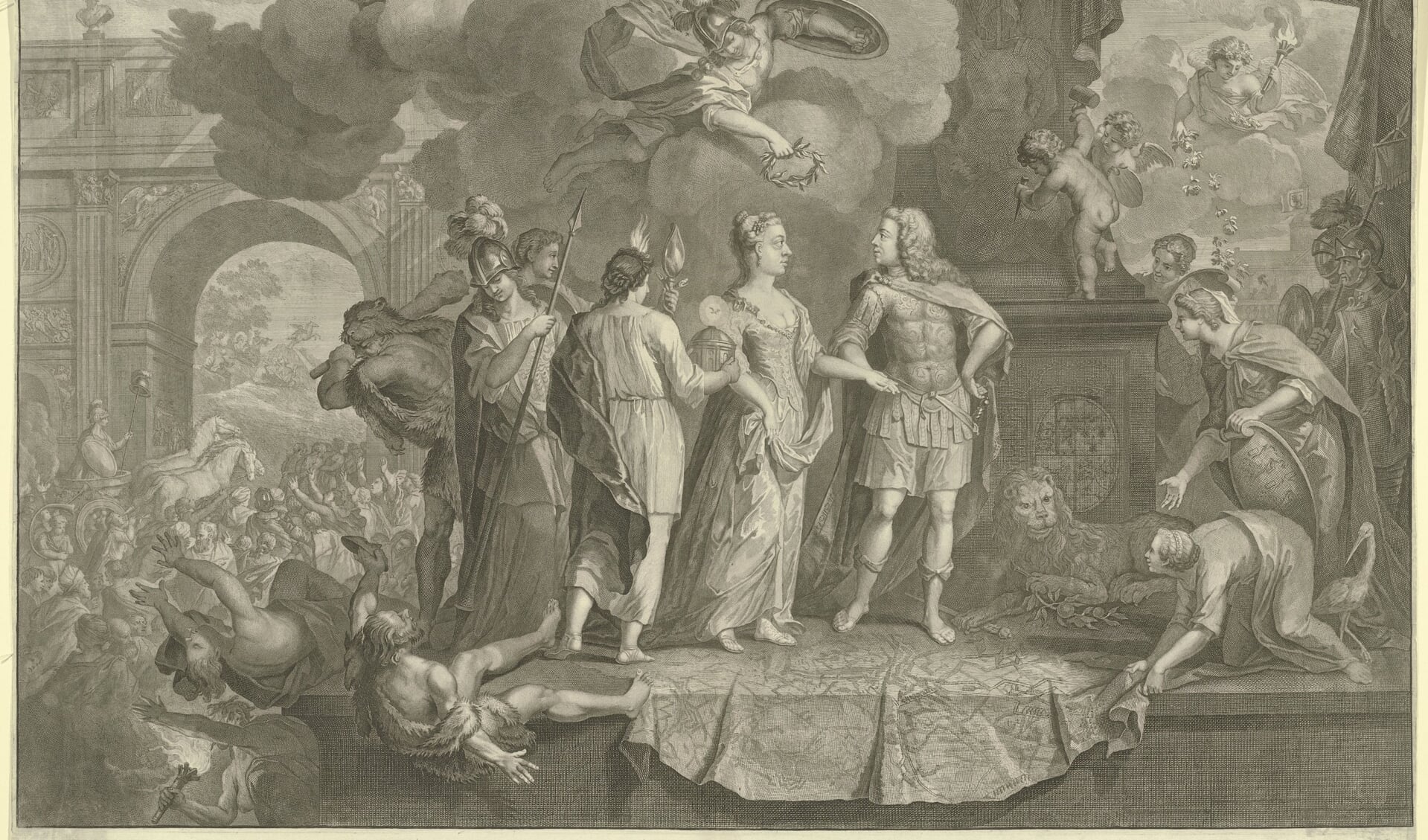 Allegorie op het huwelijk van prins Willem IV en Anna van Hannover (Collectie Rijksmuseum)