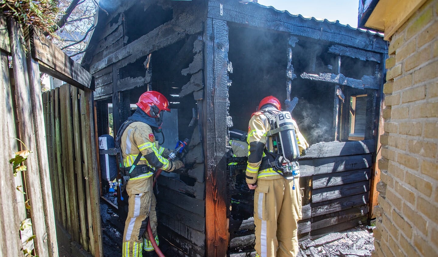 De schuur is uitgebrand.