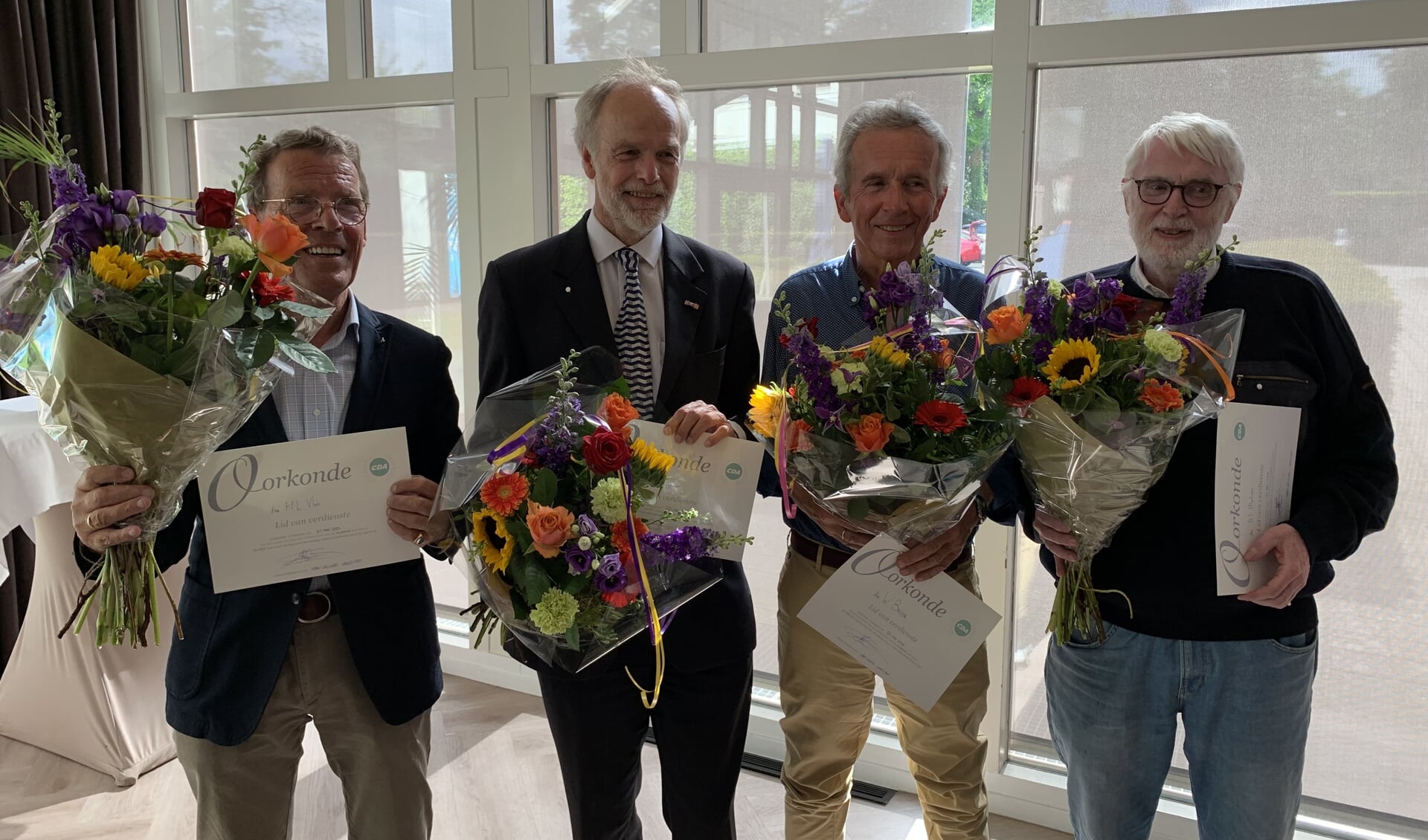 Florent Vlak, Hans Burggraaf, Wim Broer en Dirk Jan Methorst.
