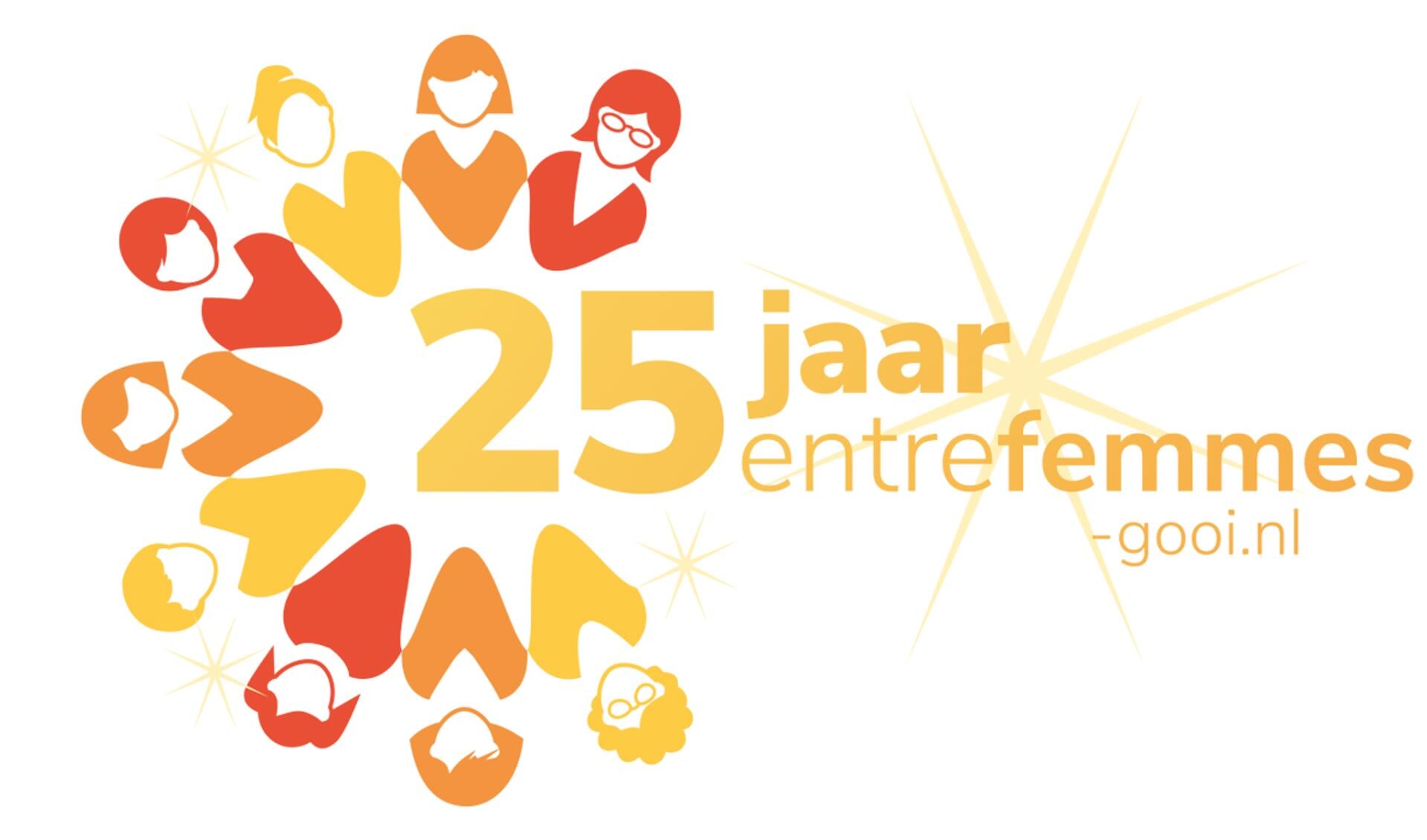 Bij het 25-jarig bestaan van zakelijk vrouwennetwerk Entre Femmes-Gooi, ontwiep een van onze leden dit feestlogo.
