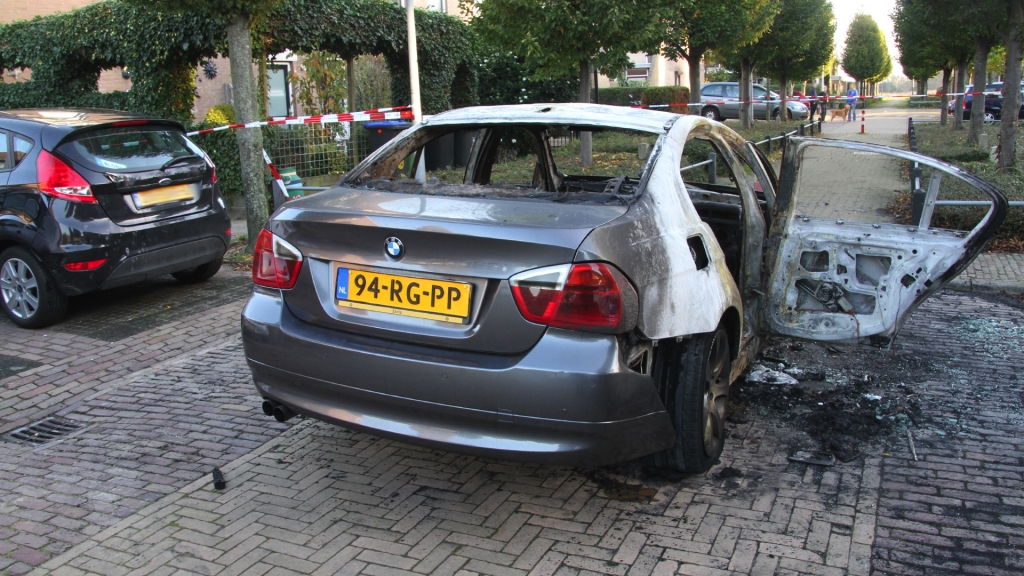 De auto van de verdachten werd teruggevonden in Muiderberg. 