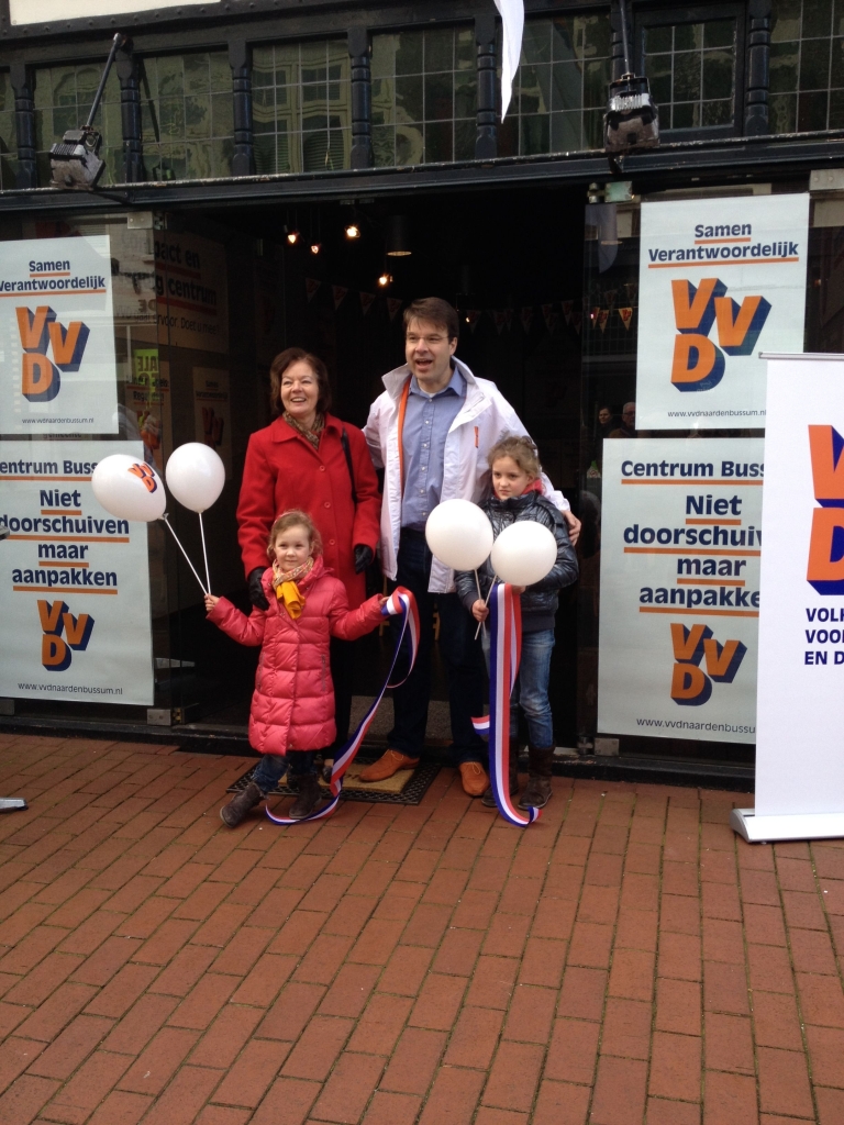 De VVD-winkel is op zaterdag geopend.