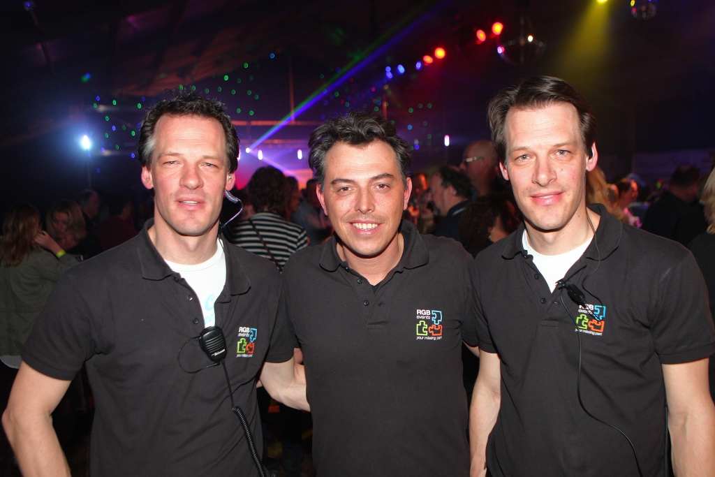 Barry Bonsen, Guido van der Meer en Remco Bonsen van RGB Events weten wel hoe je een feestje moet bouwen. 