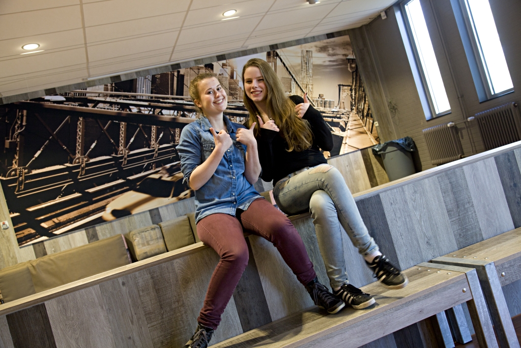 Susanna Heeren (links) en Celia Eitjes zijn trots op hun prestatie: het beste profielwerkstuk op havoniveau.