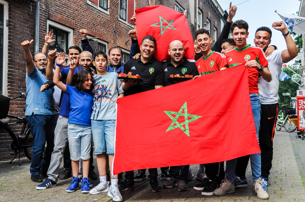 Als één man achter Marokko op het WK Voetbal.