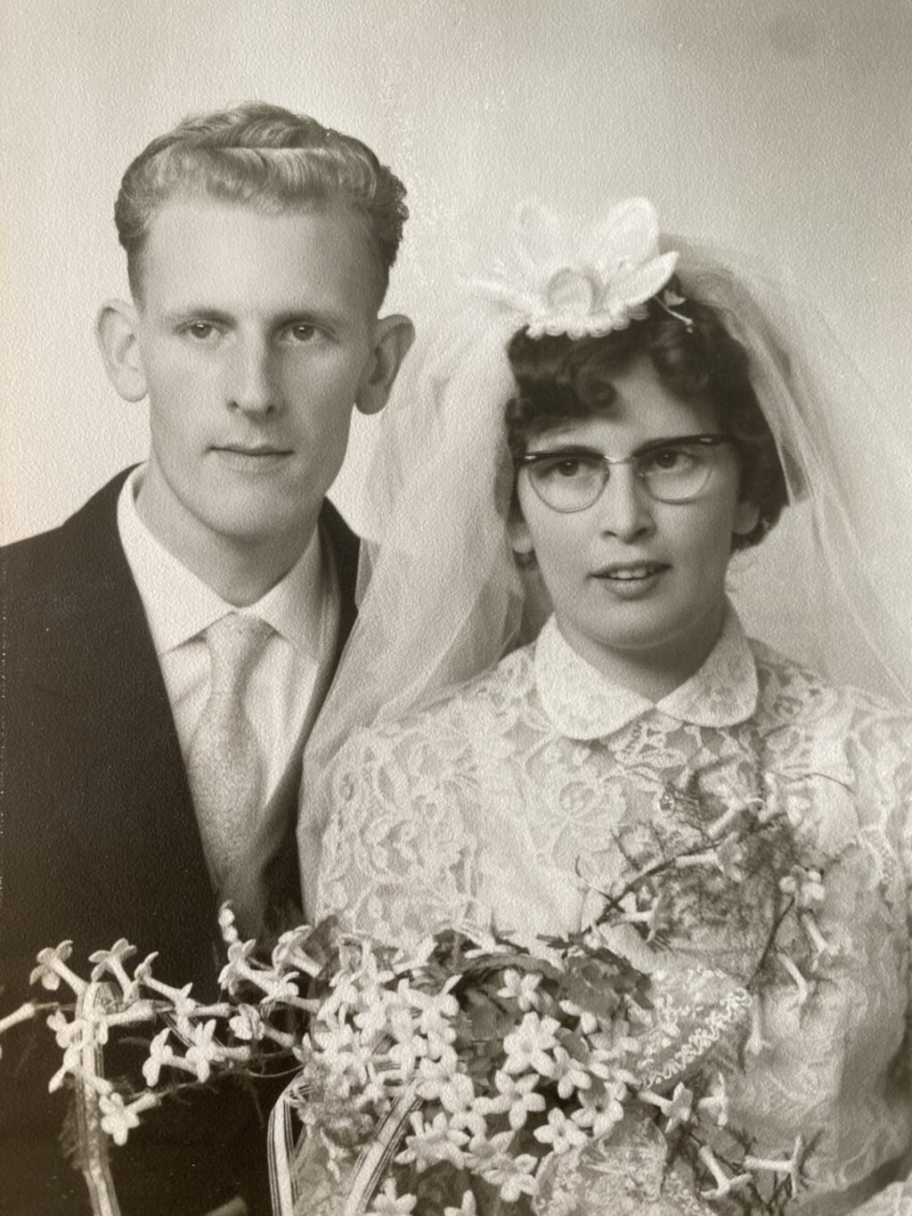 De trouwfoto op 21 juni 1960.