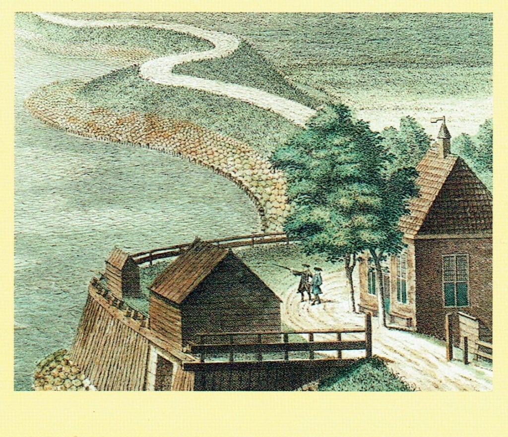 De dijk van Diemen richting Muiden (18e eeuw).