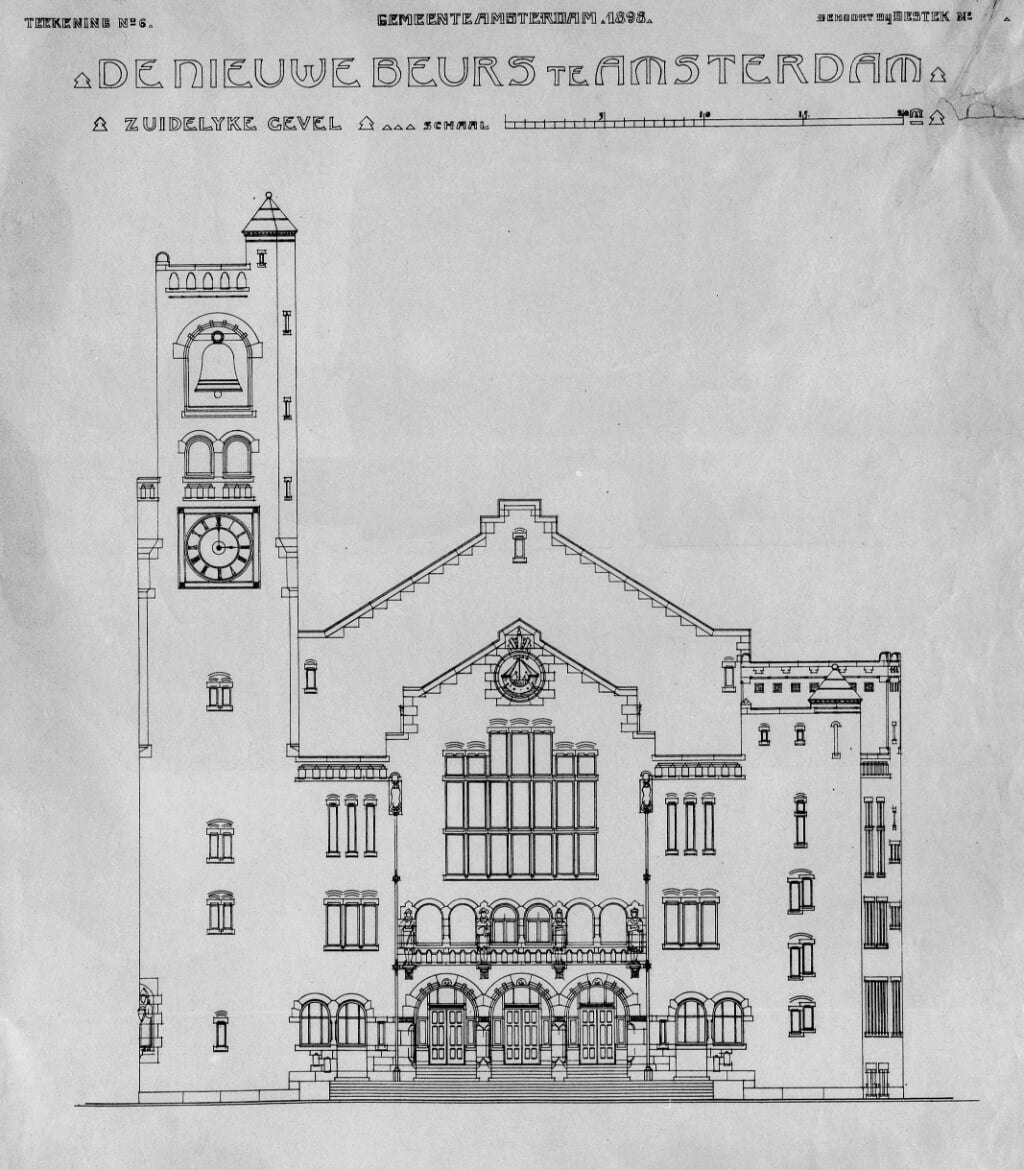 Het ontwerp voor de Beurs van Berlage uit 1897.