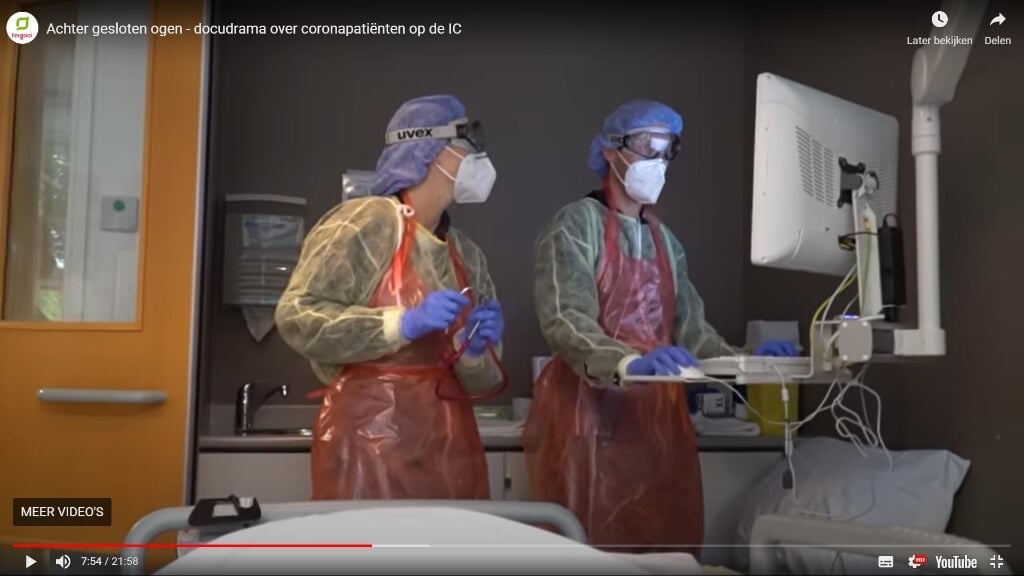 Een beeld uit de docudrama, die uit het perspectief van de patiënt is gefilmd.