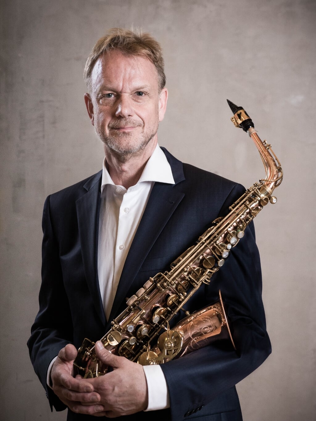 Meester van de saxofoon Arno Bornkamp in de Tindalvilla.