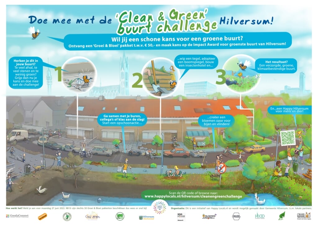 Flyer van 'Clean & Green' buurt challenge