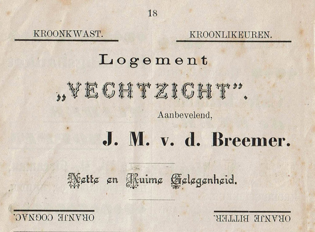 Advertentie in het programmaboekje van het inhuldigingsfeest in 1898.