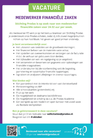 Vacature: Vacature Medewerker Financiele Zaken - Stichting Prodas