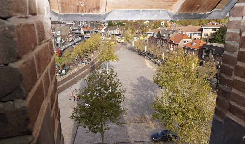 <p>Uitzicht op het centrum vanuit de toren van de Sint Nicolaaskerk in Valkenswaard.</p>
