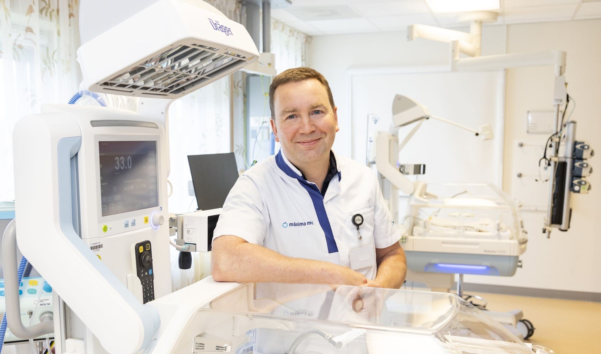 Neonatoloog Koen Dijkman combineerde twee technieken van zuurstoftoediening. (Foto: MMC)