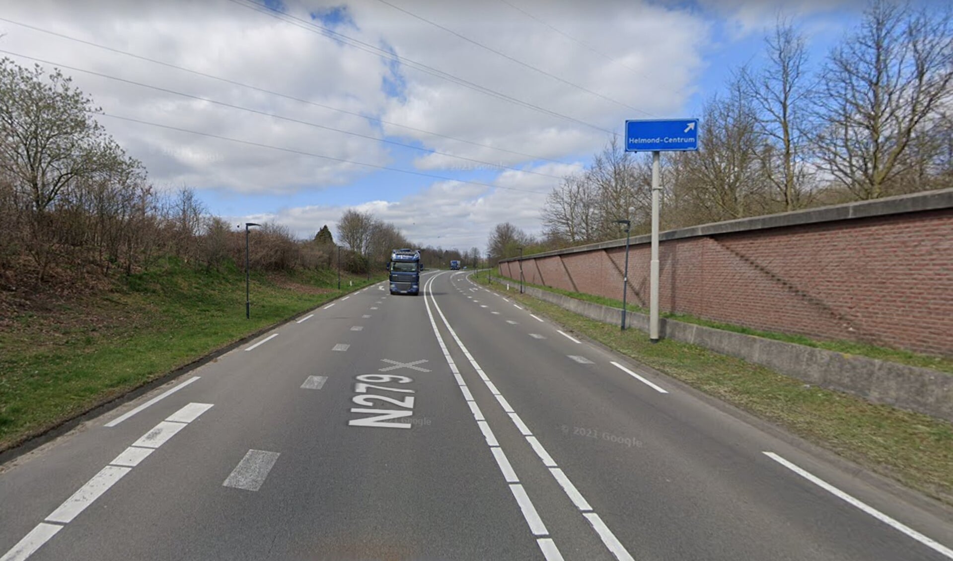 De N279 bij Helmond. (Bron: Google Streetview)