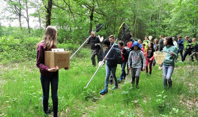 <p>Deze groep is op pad om waterdiertjes te gaan vangen en bekijken. (Foto: IVN Valkenswaard-Waalre)</p>