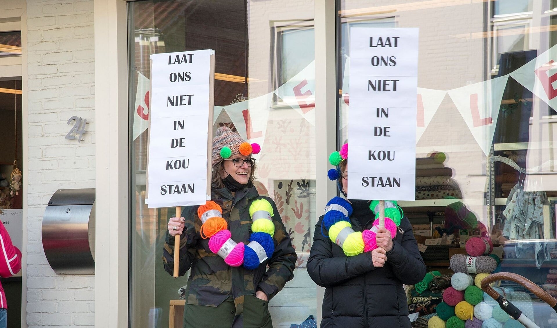 Ook in Someren was er dinsdag een ludieke protestactie. (Foto: Eric Driessen)