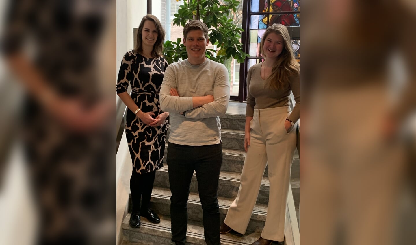 Anne Damen-Verstappen, oud-fractievoorzitter Job Vogels en Janke van Dijk.