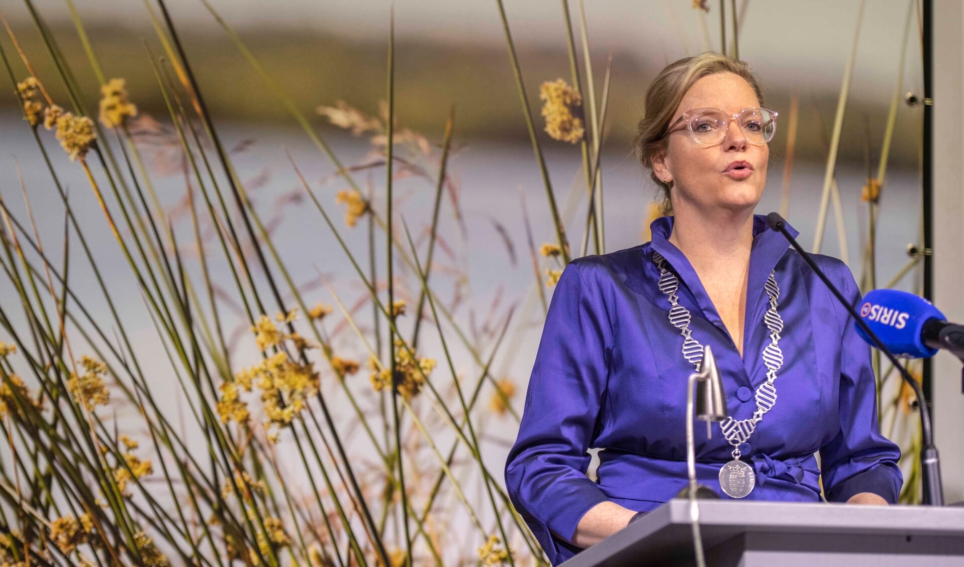 Burgemeester Anke van Extel-van Katwijk geeft haar nieuwjaarsspeech. (Foto: Hein van Bakel)
