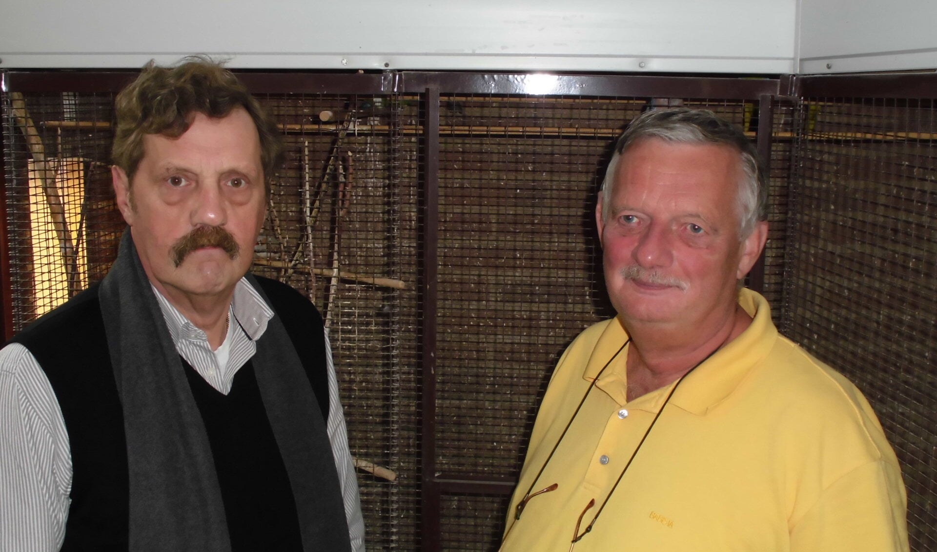 ?Ton Jacobse (links) en Rijk van Zanten; bestuursleden van de vogelvereniging.