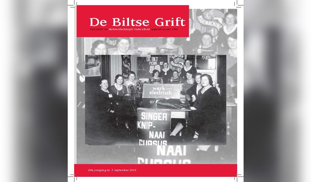 De omslag van het septembernummer van De Biltse Grift. Op de afbeelding: Singer naaicursus. (bij het artikel: Een blik terug in de tijd: 1937-1940.)