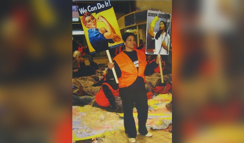 Een actiefoto van Nathalie van der Poel.