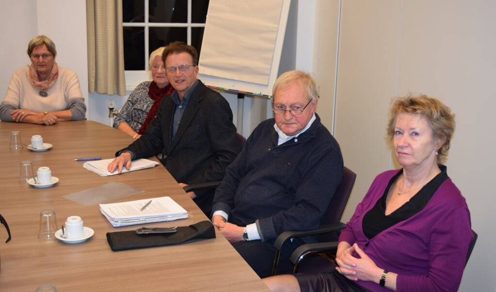 Fred van Dijk (2e van rechts) licht zijn bezwaren toe aan de Bezwaarschriftencommissie.