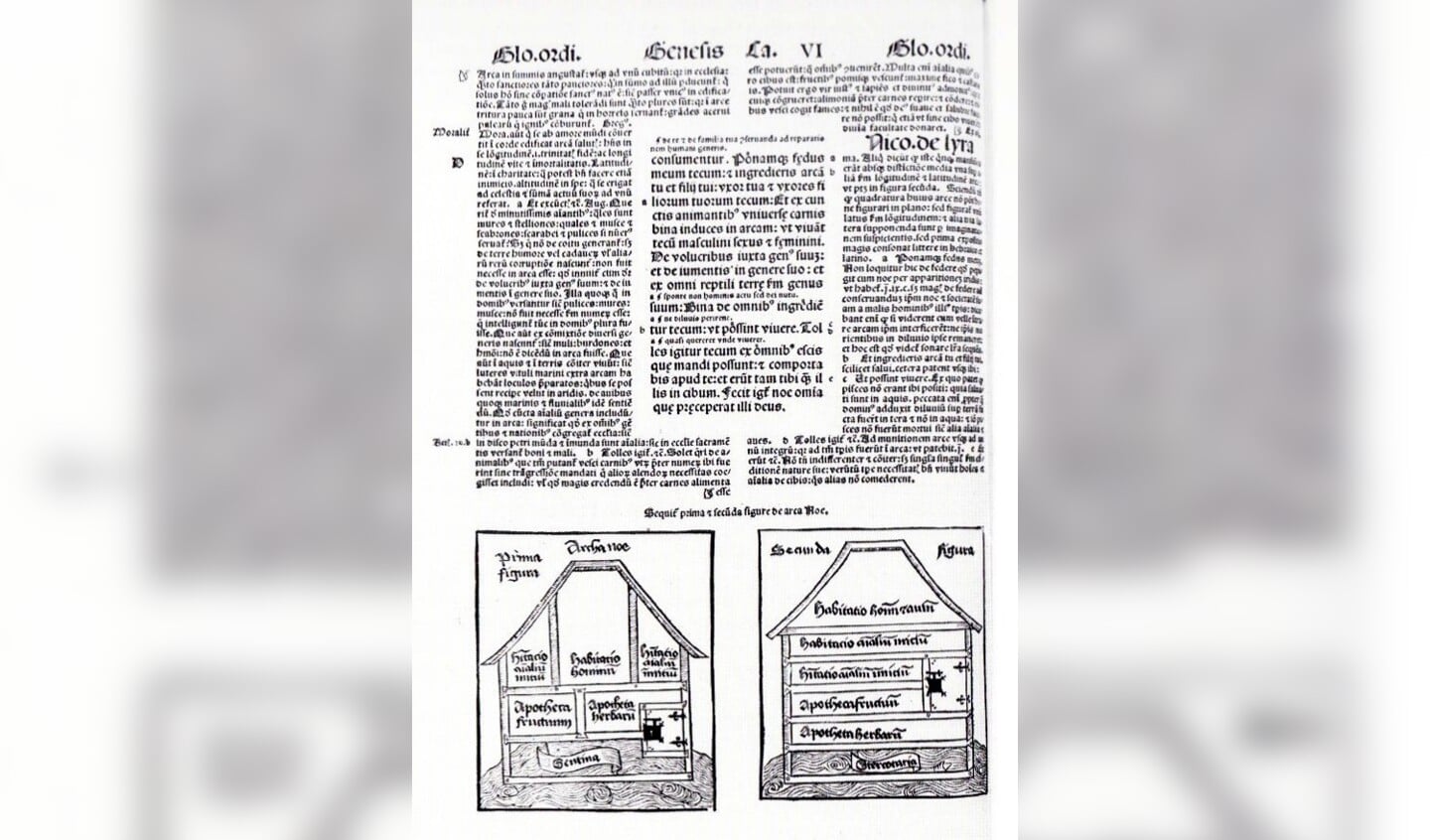 Pagina uit de zesdelige bijbel uit 1498