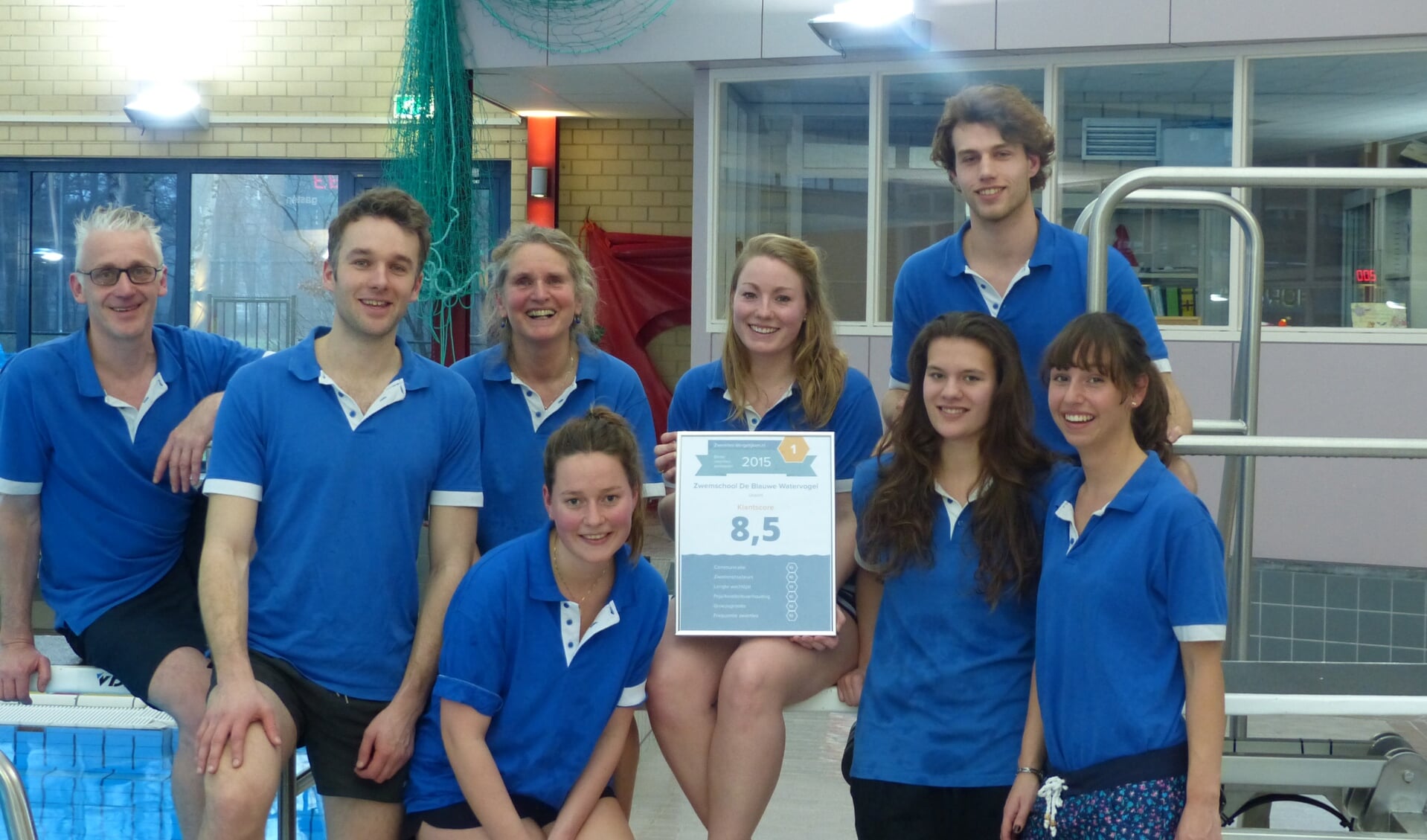 ?Het team van zwemschool De blauwe Watervogel is blij met de erkenning.