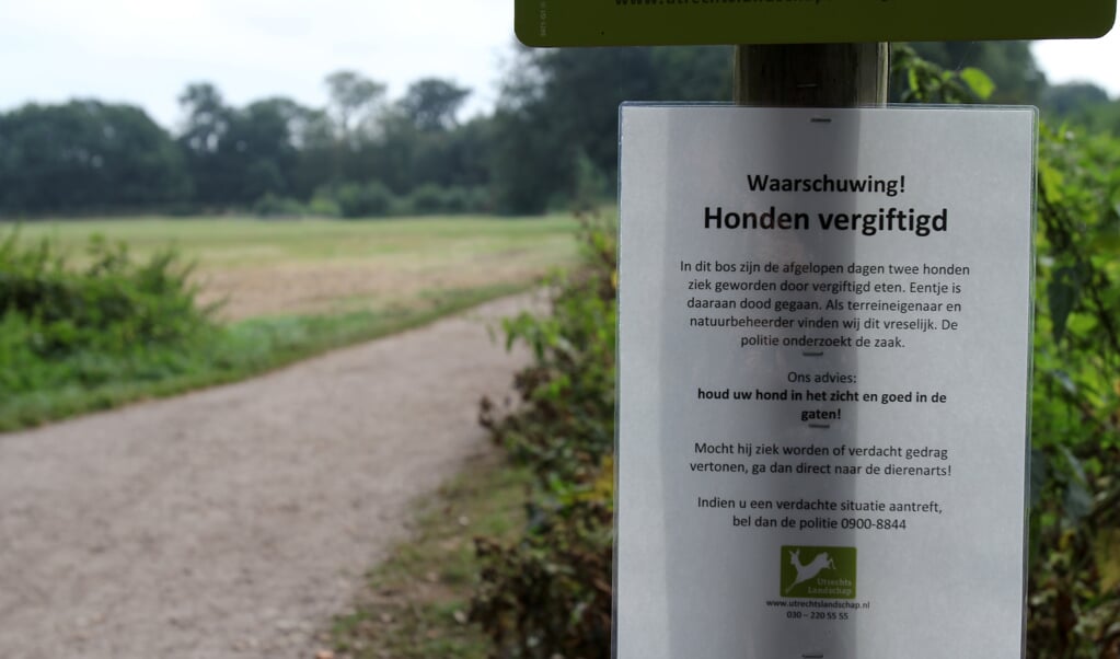 Utrechts Landschap waarschuwt hondeneigenaren in het gebied. [foto Reyn Schuurman]