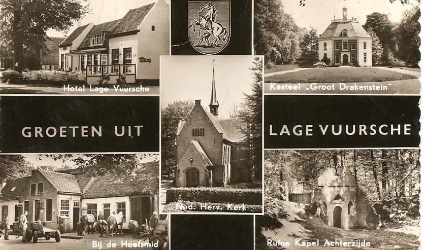 Een oude ansichtkaart van Lage Vuursche.
