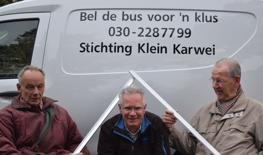 Kasper Hamster, Jeroen de Groot en Wim Hugens van de klussenbus.