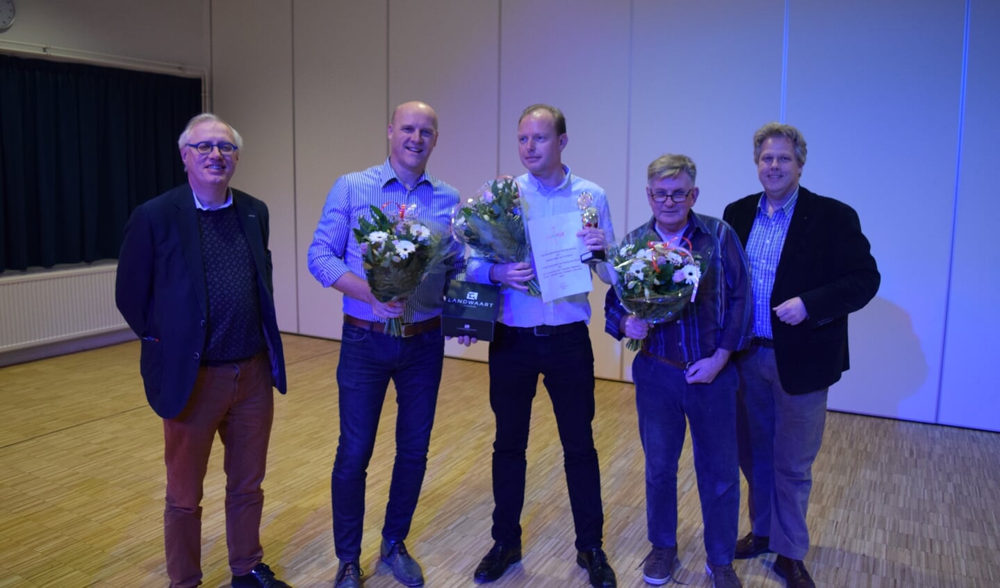  V.l.n.r. Henric de Jong Schouwenburg, Henny van der Heijden (3e plaats), Edwin Plug (1e plaats), Hans Stevens (2e plaats) en Gert-Jan Weierink.