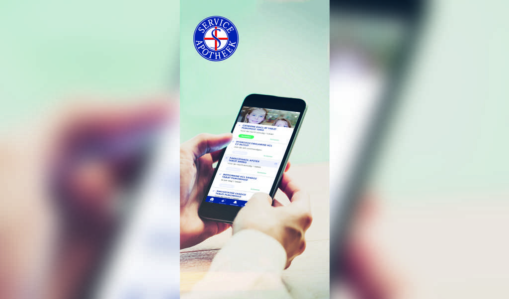  Met de gratis Service Apotheek app beheert u uw persoonlijke medicatiedossier en vraagt u eenvoudig uw herhaalmedicatie aan.